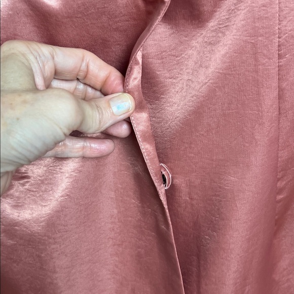 NEW Women's Choosy Sunset Vibes Pink Satin Double Breasted Coat Dress Size 16 - Picture 8 of 15